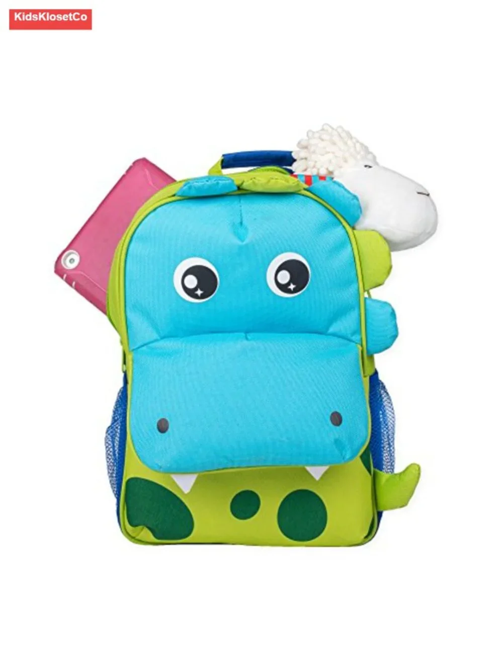 Water Resistant Polyester Kids Backpack with Dinosaur Shape